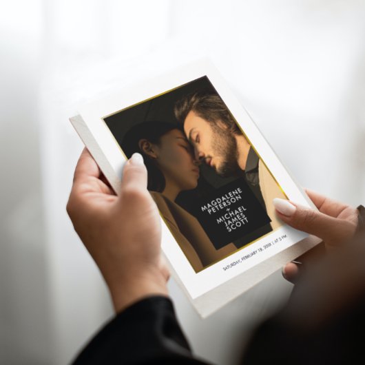 個人用フォトモダン金ゴールド枠 | 結婚s 招待状