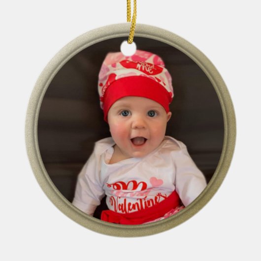 個人用フォト金ゴールドオーナメント セラミックオーナメント (正面)