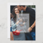 個人用フォト金ゴールドフレーム結婚式招待状 招待状 (正面)