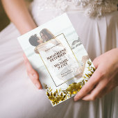 個人用フォト金ゴールドフレーム結婚式招待状 招待状