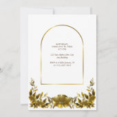 個人用フォト金ゴールド結婚Arch Frame 招待状 (裏面)