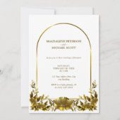 個人用フォト金ゴールド結婚Arch Frame 招待状 (裏面)