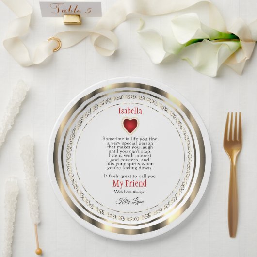 個人用プレート – 友人、家族など ペーパープレート (ウェディング)