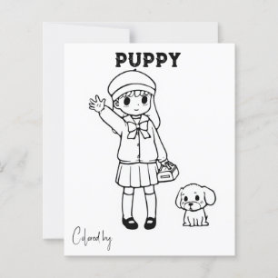 個人用ページの色子供へ付け アニメの子犬がパーソナライズ