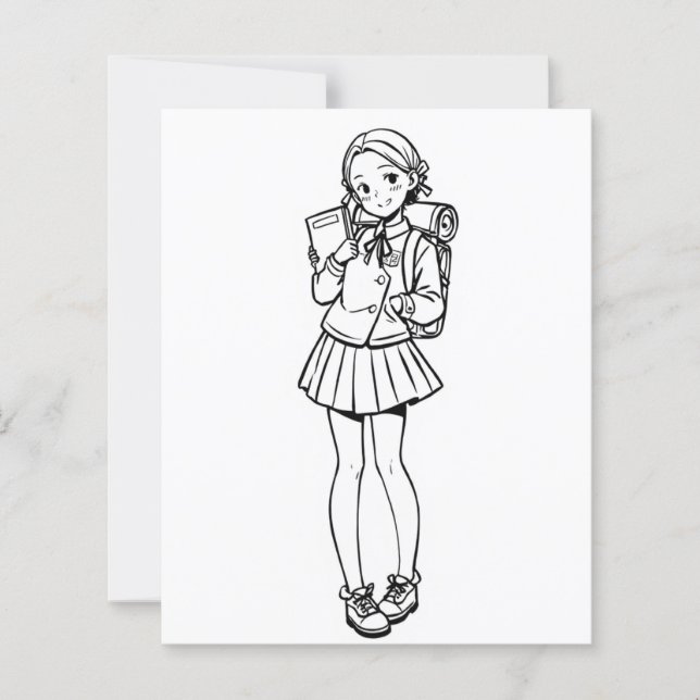 個人用ページの色子供へ付け | アニメスクールガール (正面)