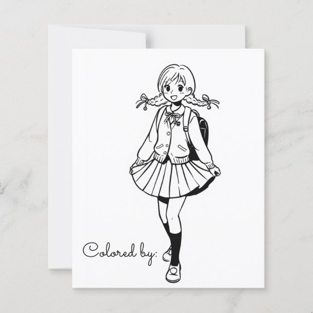 個人用ページの色子供へ付け | アニメスクールガール (正面)