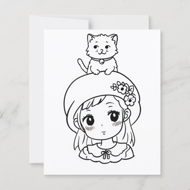 個人用ページの色子供へ付け | アニメ子猫 (正面)