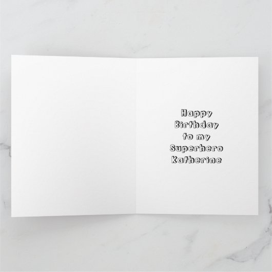 個人用ページの色 | アニメスーパーヒーローガールビッグ誕生日 カード (内部)