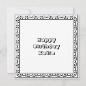 個人用ページの色 | アニメ誕生日for Her カード (裏面)