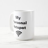 個人用ホットスポット – コおもしろいーヒー引用文- コーヒーマグカップ (正面左)