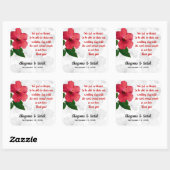 個人用メッセージハイビスカスフェイスラベル スクエアシール (シート)