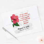 個人用メッセージハイビスカスフェイスラベル スクエアシール (封筒)