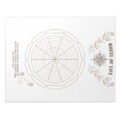 個人用メモ帳で印刷可能なWheel of Life ノートパッド (正面)