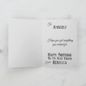 個人用メルカトおもしろい誕生日フォトアート&メッセージ カード (内部)