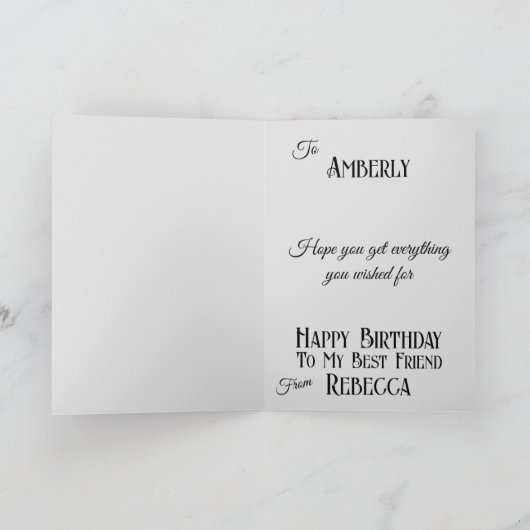 個人用メルカトおもしろい誕生日フォトアート&メッセージ カード (内部)