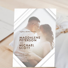 個人用モダンフォトフレ結婚ーム 招待状