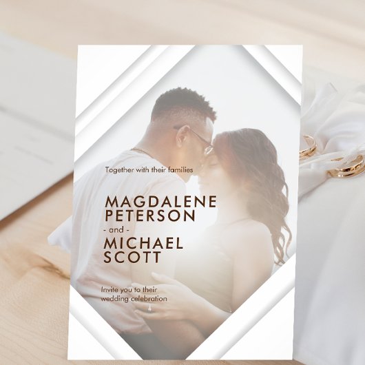 個人用モダンフォトフレ結婚ーム 招待状