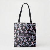 個人用モダン水彩青紫陽花フローラ トートバッグ (正面)