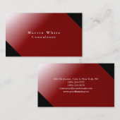 個人用ユニークブラックレッドプロフェッショナルモダン 名刺 (正面/裏面)