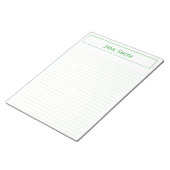 個人用企業の設ミニマル定:緑と白 ノートパッド (アングル)