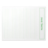 個人用企業の設ミニマル定:緑と白 ノートパッド (正面)