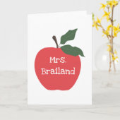 個人用先生名カスタムの(赤リンゴ) カード (黄色い花)