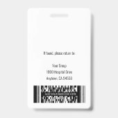 個人用医療従事者写真IDカード バッジ (裏面)