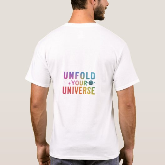 個人用卒業おめでとう あなたの宇宙を展開する Tシャツ (裏面)