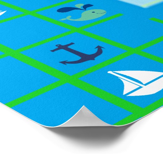 個人用帆船航海の赤ちゃんシャワーポスター ポスター (角)