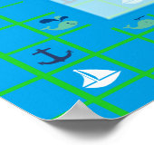 個人用帆船航海の赤ちゃんシャワーポスター ポスター (角)