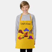 個人用帽子コレクションキッズイエロークラフト エプロン (着用した状態)