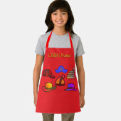 個人用帽子コレクションキッズレッドクラフト エプロン (インサイチュ)