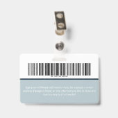 個人用従業員写真ロゴバーコードID バッジ (裏面 （クリップ付）)