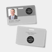 個人用従業員写真ロゴQRバーコードID バッジ (正面＆裏面)