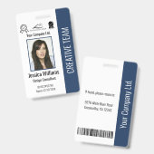 個人用従業員写真付きIDカード 社内セキュリティ対策 バッジ (正面&裏面)