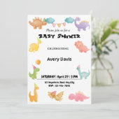 個人用恐竜ベビーシャワー招待状 招待状 (スタンド正面)