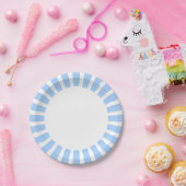 個人用紙プレート青と白のストライプ ペーパープレート (パーティー)