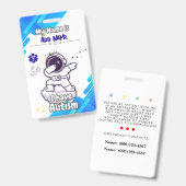 個人用自閉症IDカード 緊急アラート バッジ (正面＆裏面)