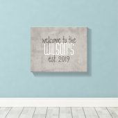 個人用設カスタム定のウォールアートへようこそ名前を追加 キャンバスプリント (インサイチュ (ウッドフロア))