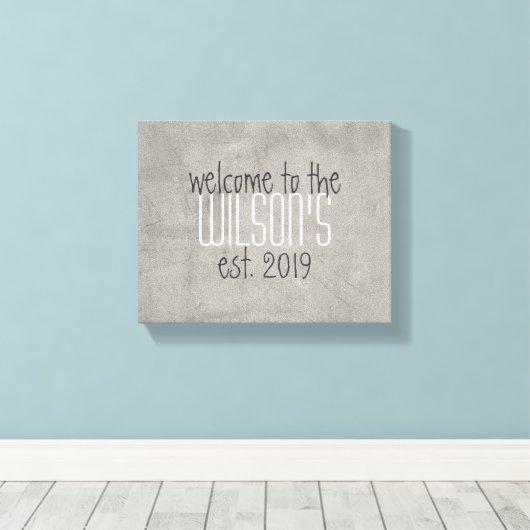 個人用設カスタム定のウォールアートへようこそ名前を追加 キャンバスプリント (インサイチュ (ウッドフロア))