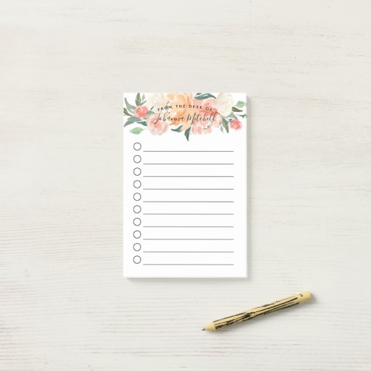 [個人用設定して一覧に表示する水の色フローラ]チェックボックス ポストイット (デスク上)