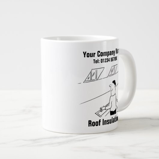 個人用設定する屋根断熱材の漫画 ジャンボコーヒーマグカップ (正面右)