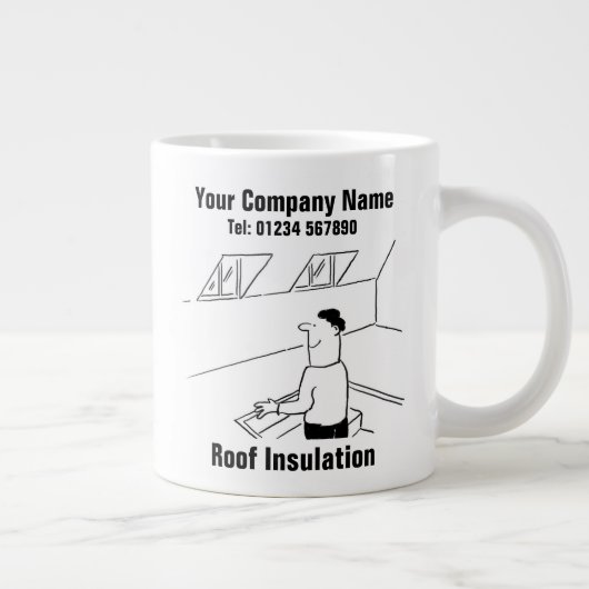 個人用設定する屋根断熱材の漫画 ジャンボコーヒーマグカップ (右)