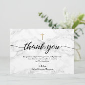 個人用設定の少年の確認の大理石金ゴールドクロス サンキューカード (スタンド正面)