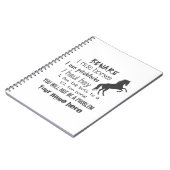 個人用設定の馬ライダースパイラルフォトノートブック ノートブック (左側)