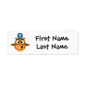 個人用設定を行う海賊フクロウの子どもの名前ラベル ラベル (正面)