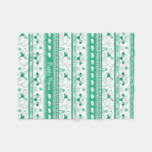 個人用設定ゴールデンガイド犬の物語パターングリーン フリースブランケット (正面(横))