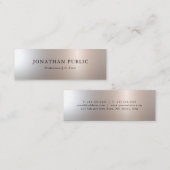 個人用設定シルバールックシンプルデザインテンプレート スキニー名刺 (正面/裏面)