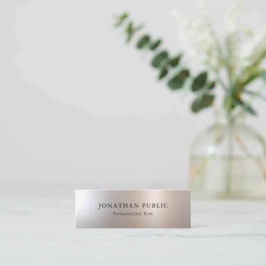 個人用設定シルバールックシンプルデザインテンプレート スキニー名刺 (スタンド正面)