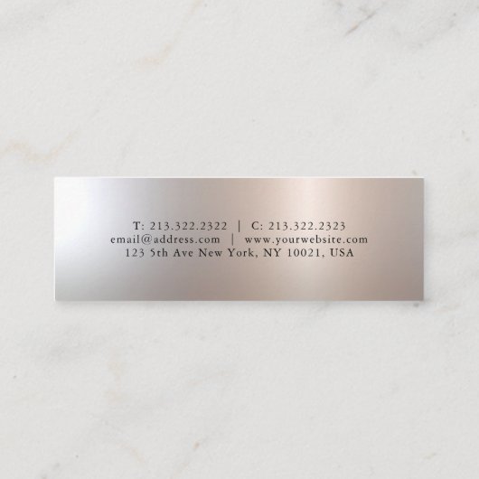 個人用設定シルバールックシンプルデザインテンプレート スキニー名刺 (裏面)